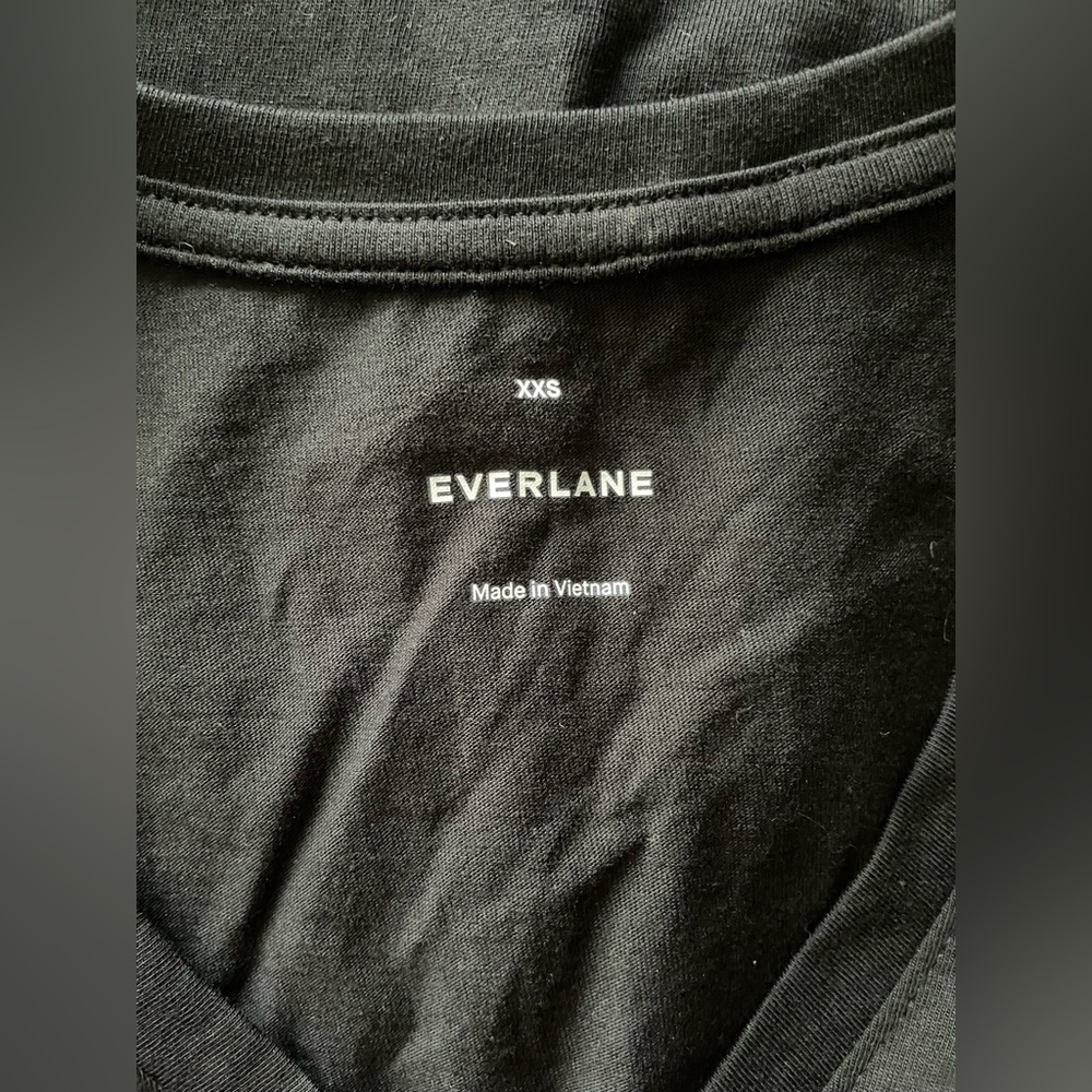 New Everlane Women Black V Neck Tee Shirt Size XXS - Picture 4 of 6